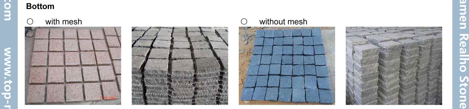 Bottom designs of cobblestone