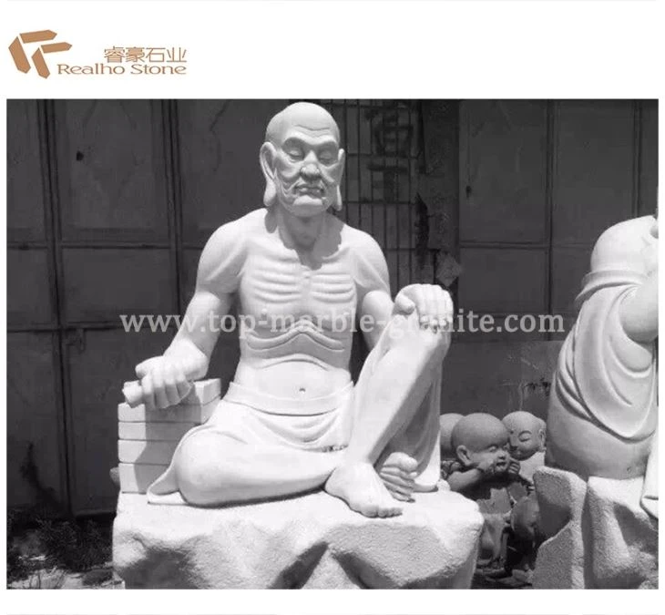White Marble Handmade Laughing Happy Buddha Statue