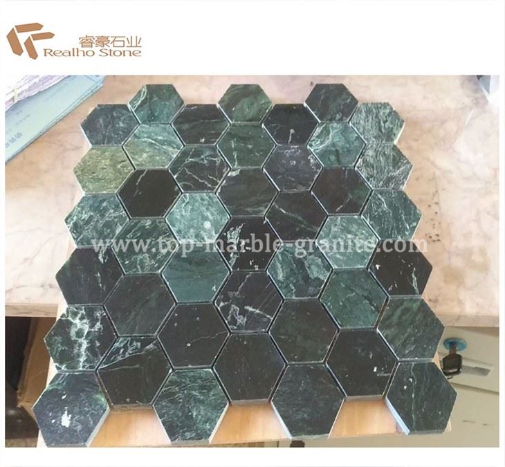 green mosaic tiles