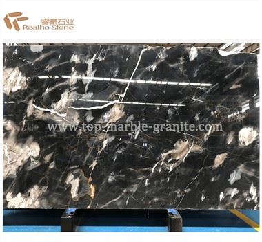 Høykvalitets Fantasy Black Marble Slab Naturstein tilgjengelig